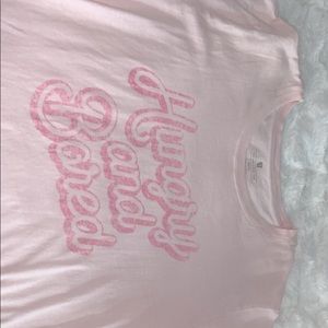 Express Hungry and bored light pink tee